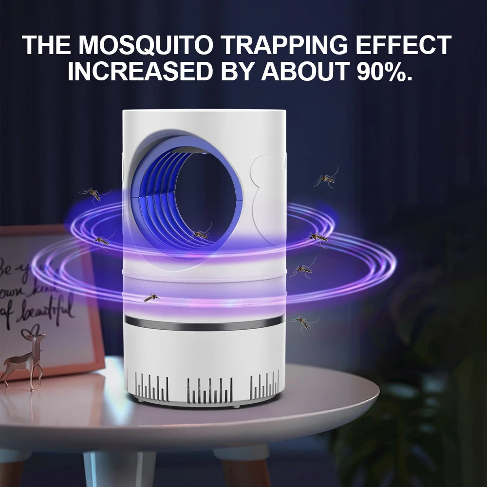 Trampa eléctrica para mosquitos, moscas, insectos, con luz LED y atrapamiento 360º