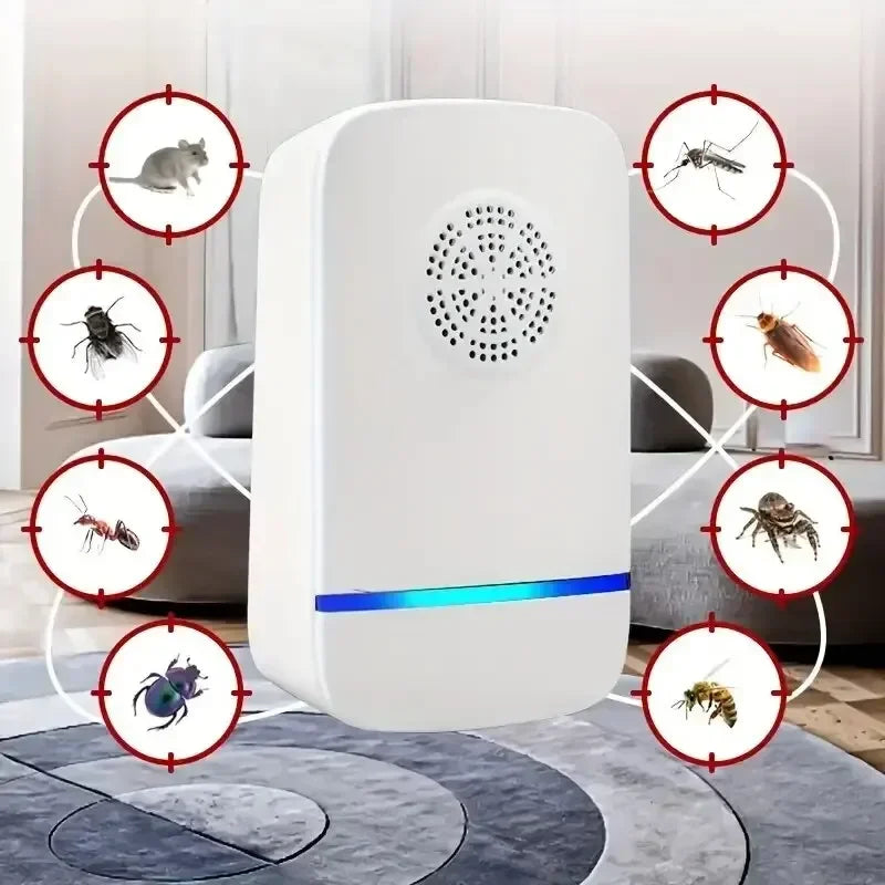 Repelente ultrasónico de plagas, control eficaz de insectos en interiores para mosquitos, ratones, arañas, hormigas y cucarachas.